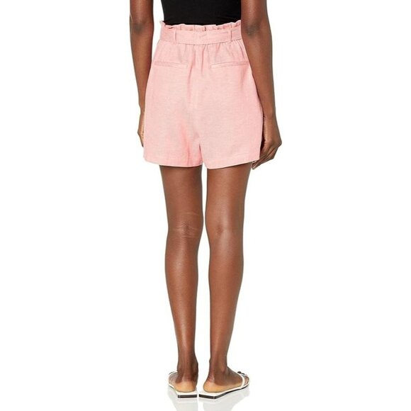BCBGMaxazria High-Waisted Pleated Belted Light Pink Shorts - Picture 8 of 8